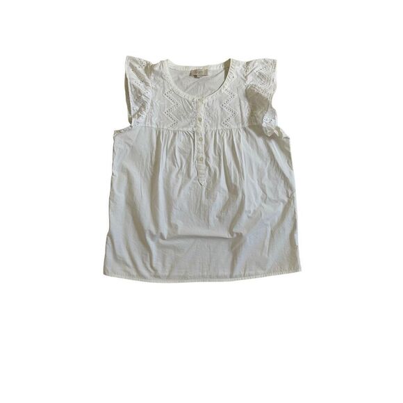 LOFT Anne Taylor white blouse size M - Picture 7 of 8